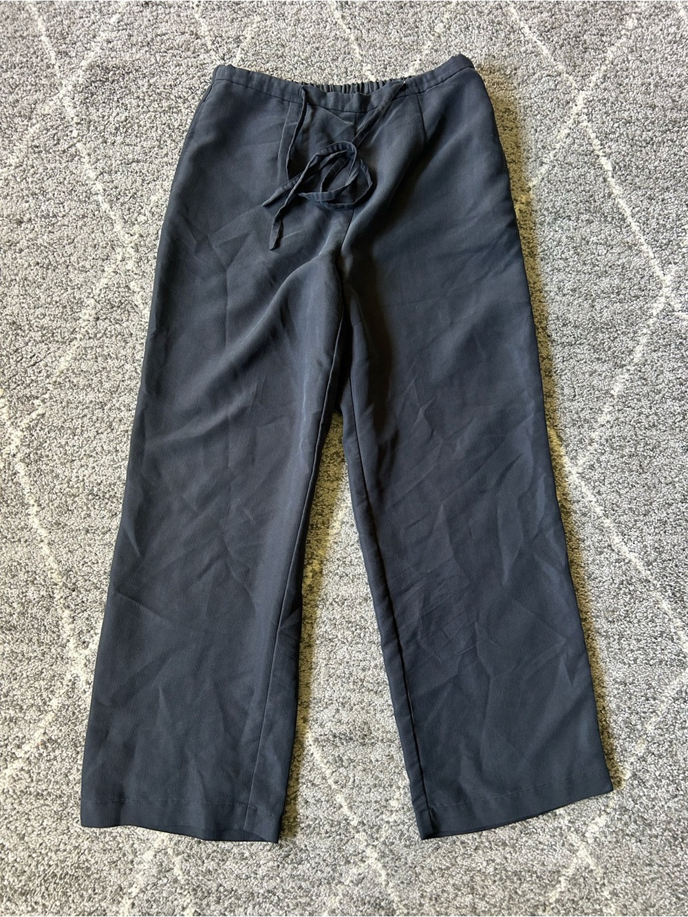 Laura Scott Black Drawstring Straight-Leg Chinos